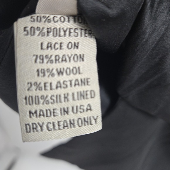 LELA ROSE Dress‎ Size 4 Black Floral Lace Sheath LBD Party Cocktail Silk Lined - Picture 6 of 16